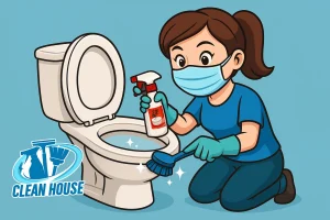 Hình ảnh người phụ nữ đang tẩy vết ố vàng