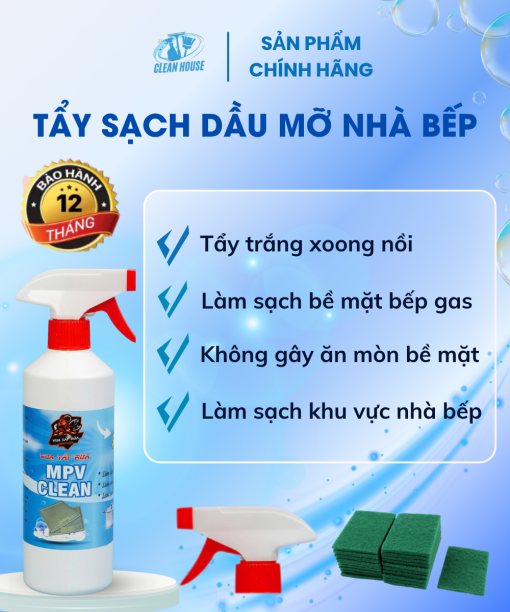 Chai tẩy dầu mỡ nhà bếp