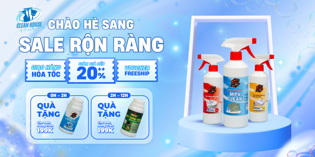 Banner giảm giá sản phẩm chất tẩy rửa